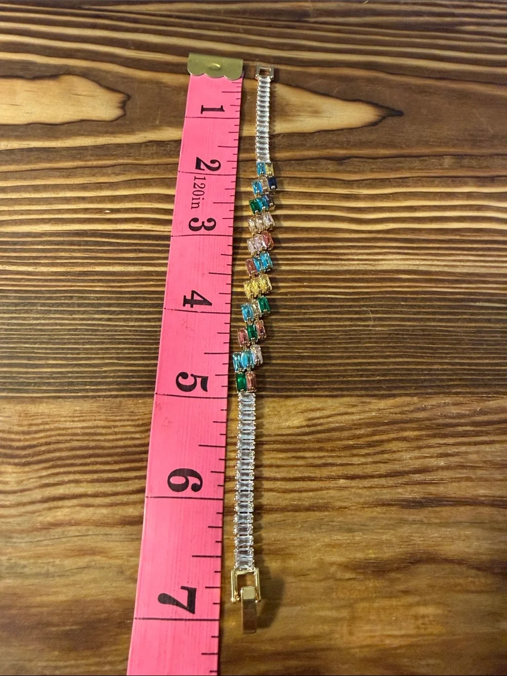Gold Plated Multicolor Crystal Tennis Bracelet - Gold Tone Women’s Jewelry